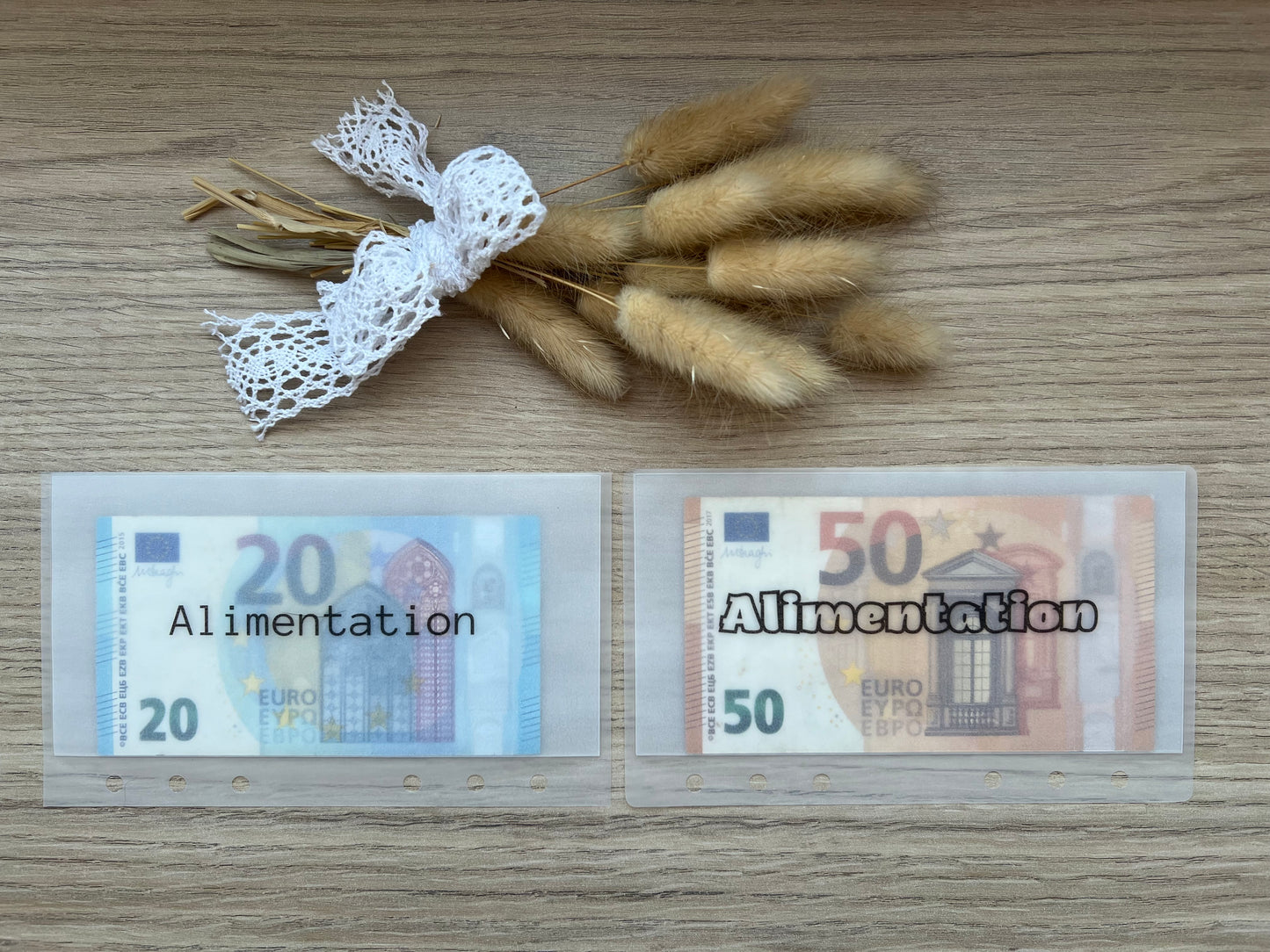 A6 Enveloppes budget mat plastifiées personnalisées perforées pour classeur A6. enveloppe vellum