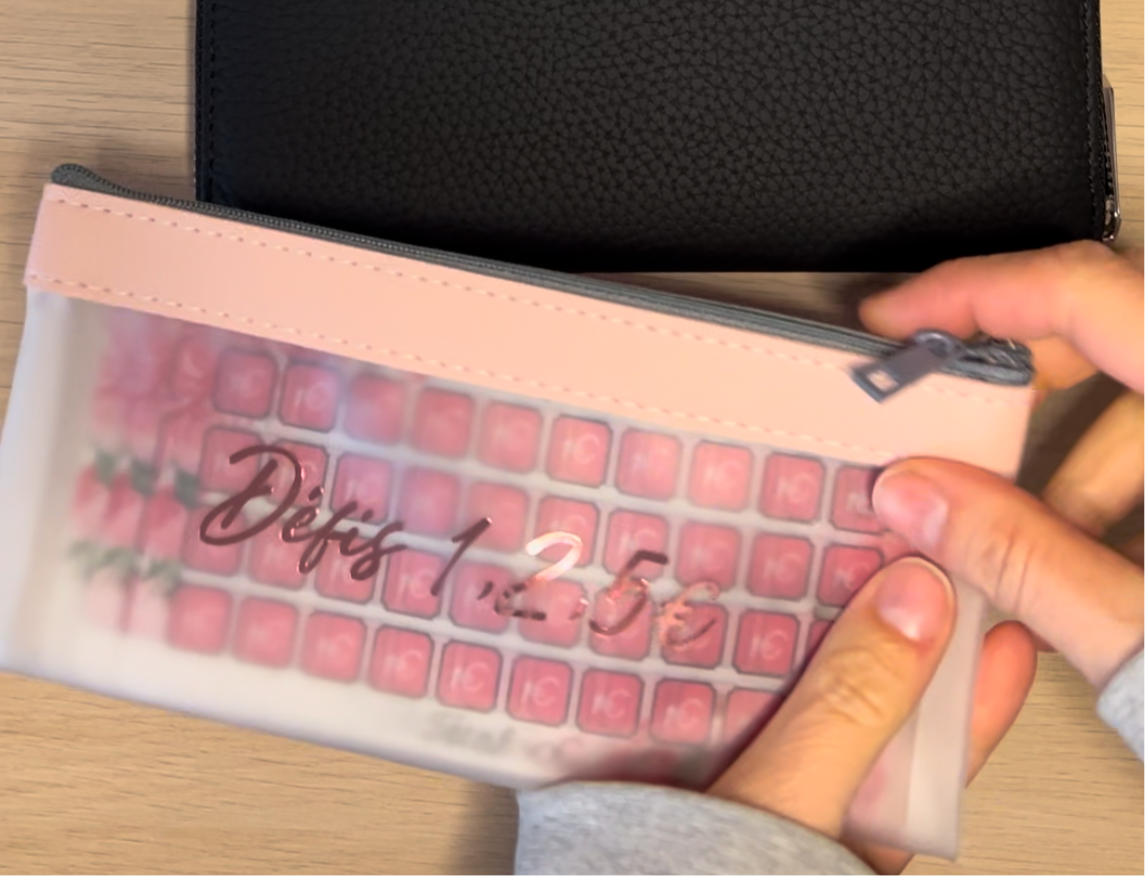 Fiche défis fleuri et trousse rose en option