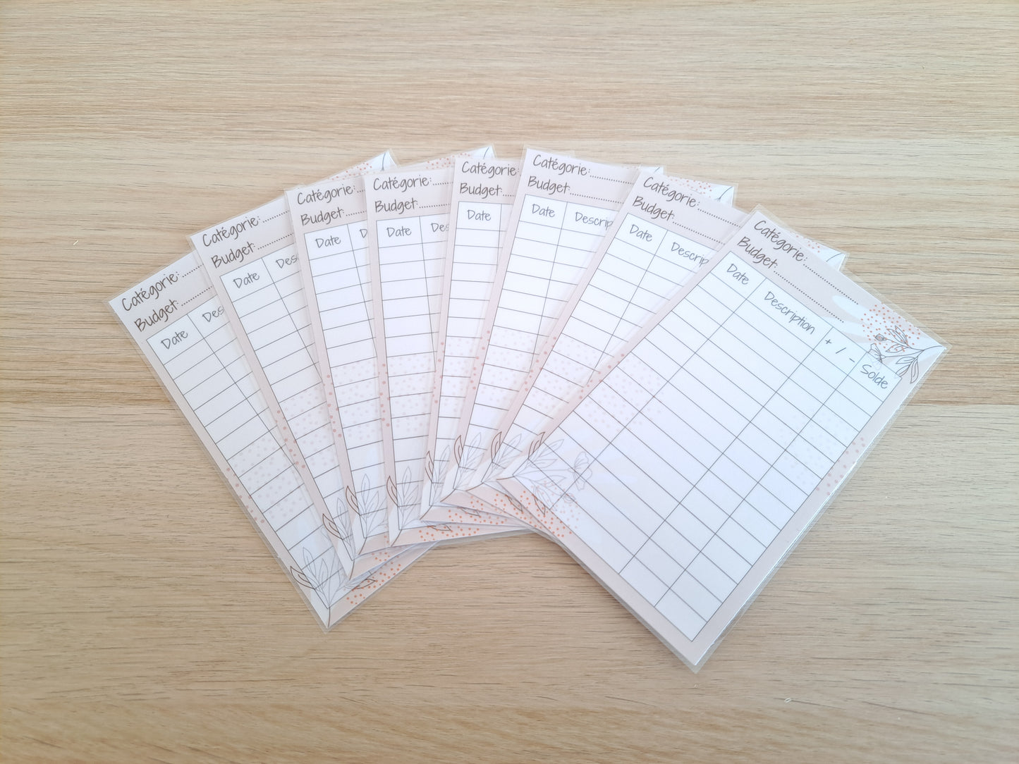 A6 Enveloppe budget zippée personnalisée + en option tracker plastifié