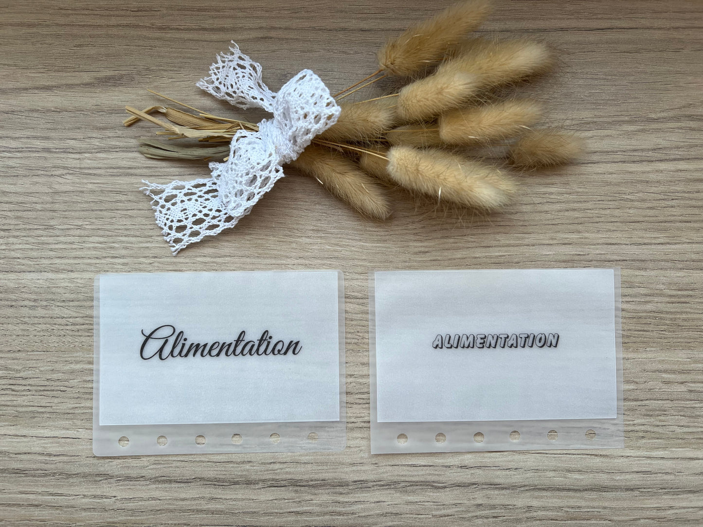 A6 Enveloppes budget mat plastifiées personnalisées perforées pour classeur A6. enveloppe vellum