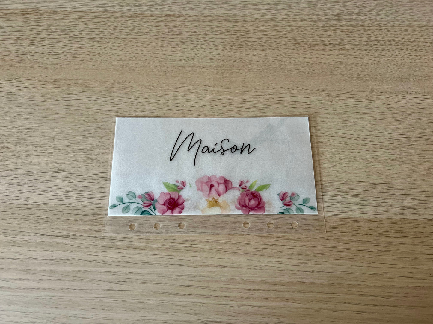 A6 enveloppe budget fleurs personnalisée