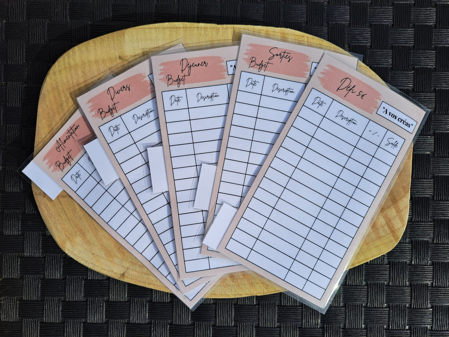 5 enveloppes portefeuille plastifiées personnalisées