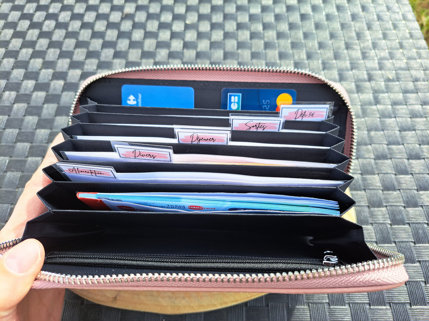 5 enveloppes portefeuille plastifiées personnalisées