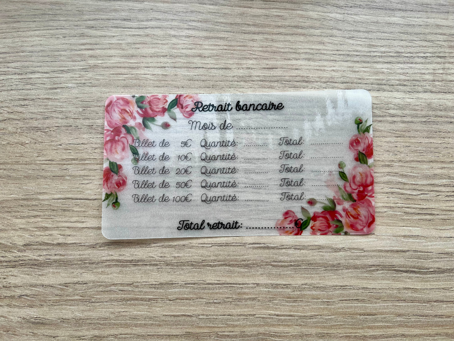 Pochette retrait bancaire