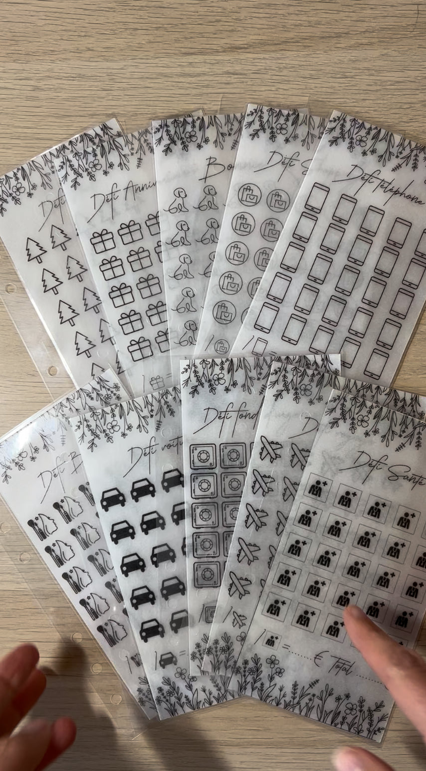 A6 Enveloppe défis minimaliste plastifiée