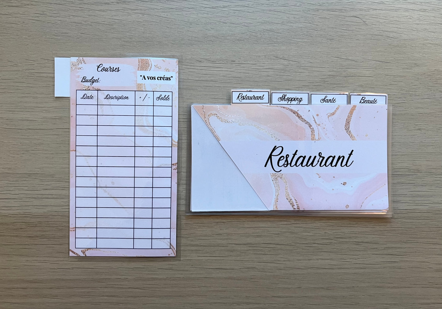 5 enveloppes portefeuille plastifiées personnalisées