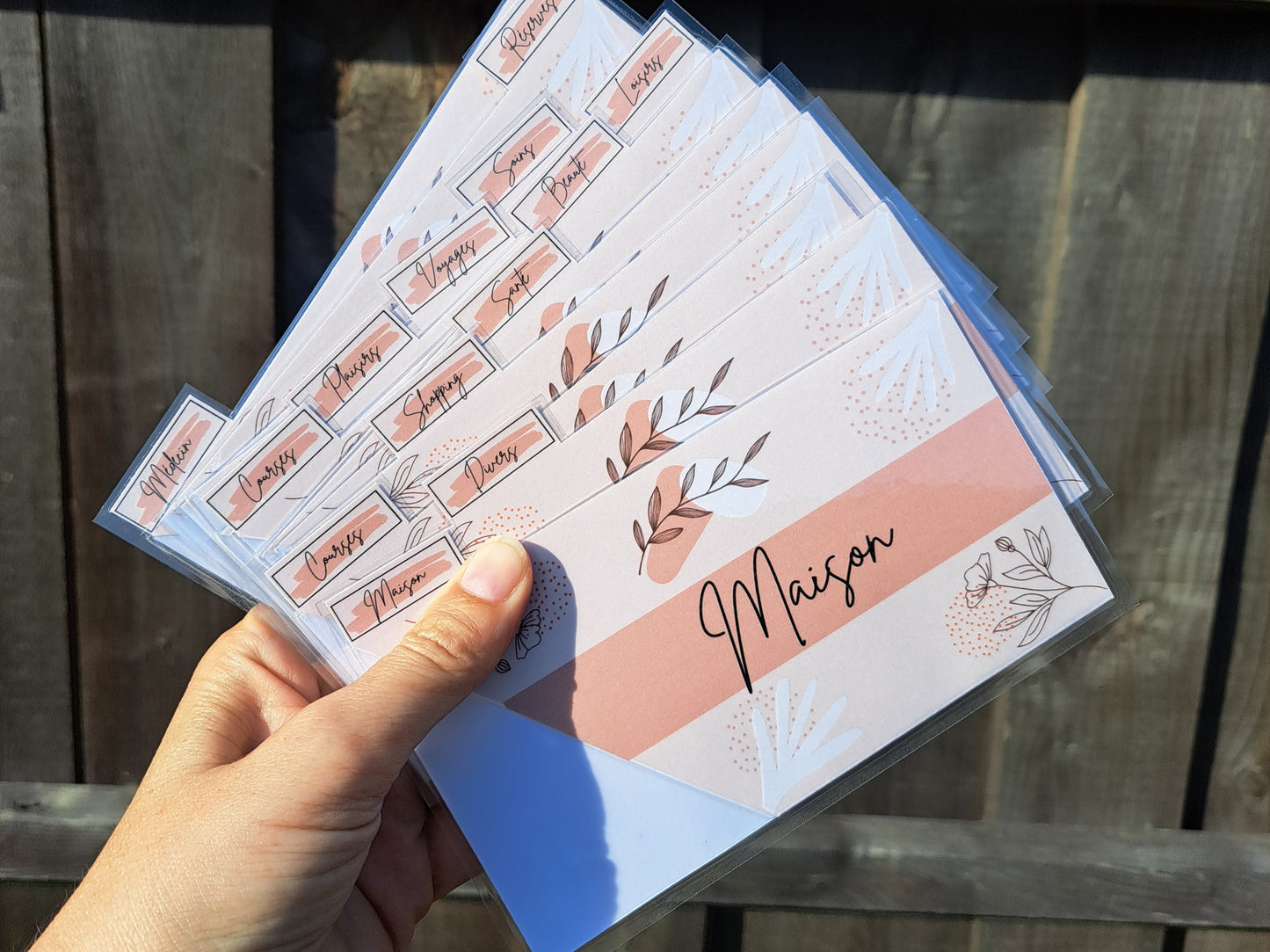 5 enveloppes portefeuille plastifiées personnalisées