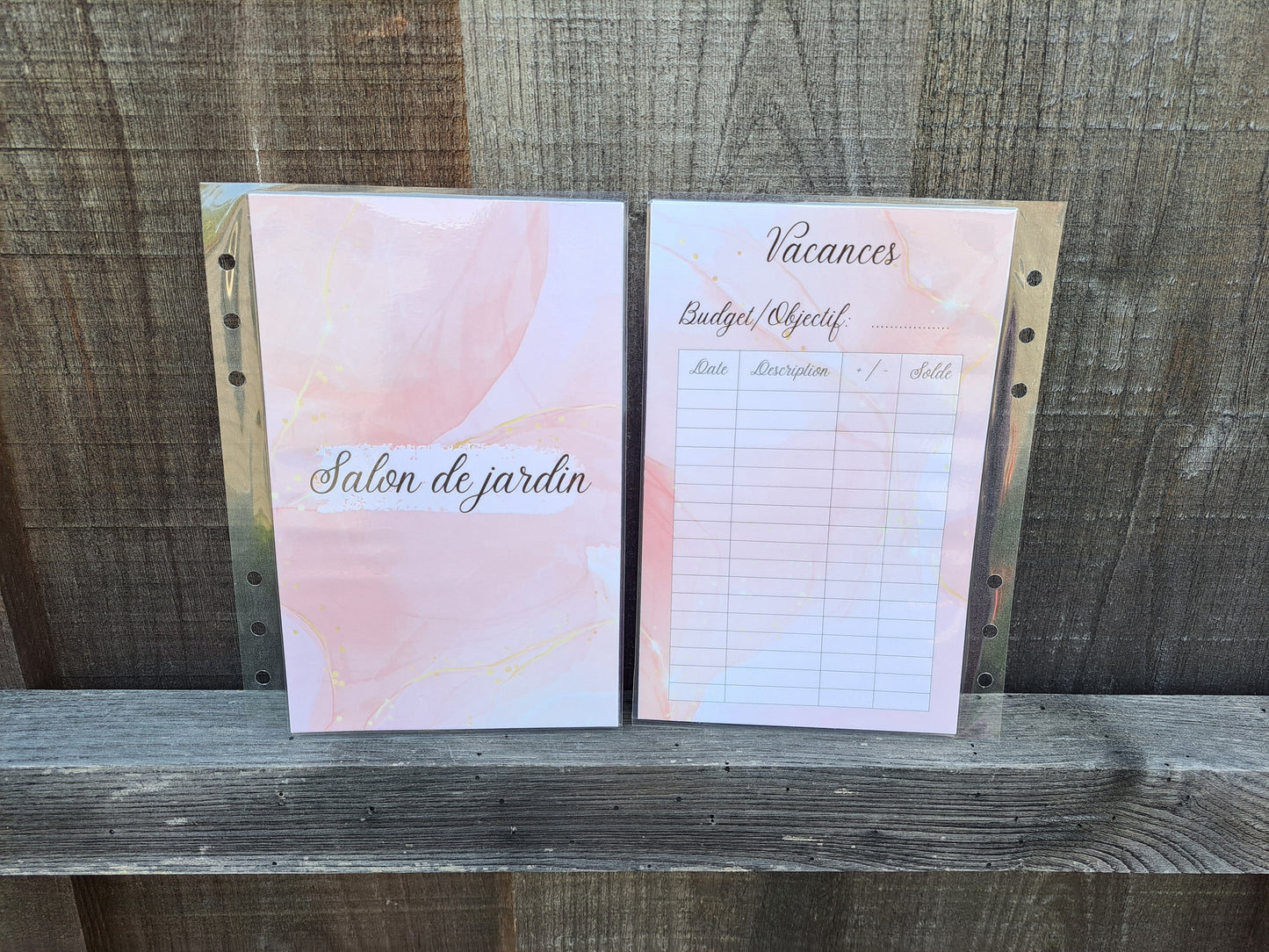 A5 Enveloppe budget plastifiée perforée avec tracker