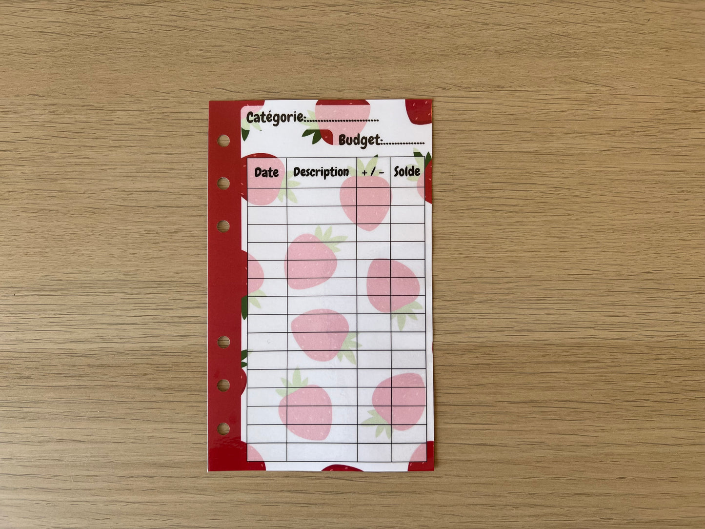 Tracker plastifié perforé A6