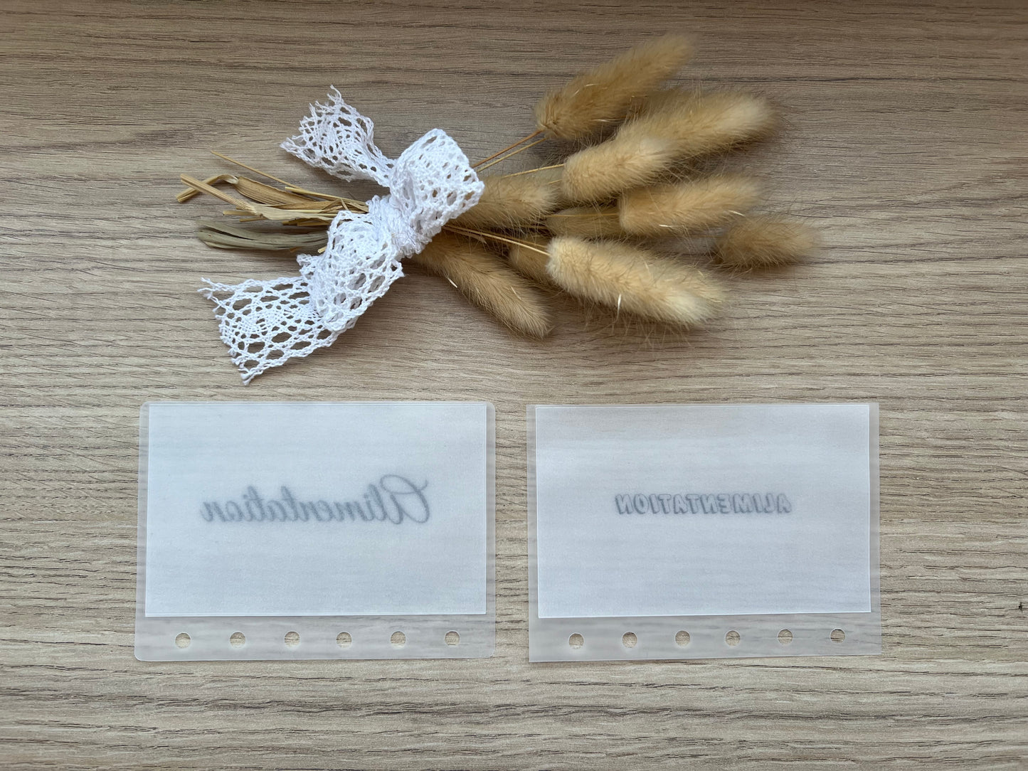 A6 Enveloppes budget mat plastifiées personnalisées perforées pour classeur A6. enveloppe vellum