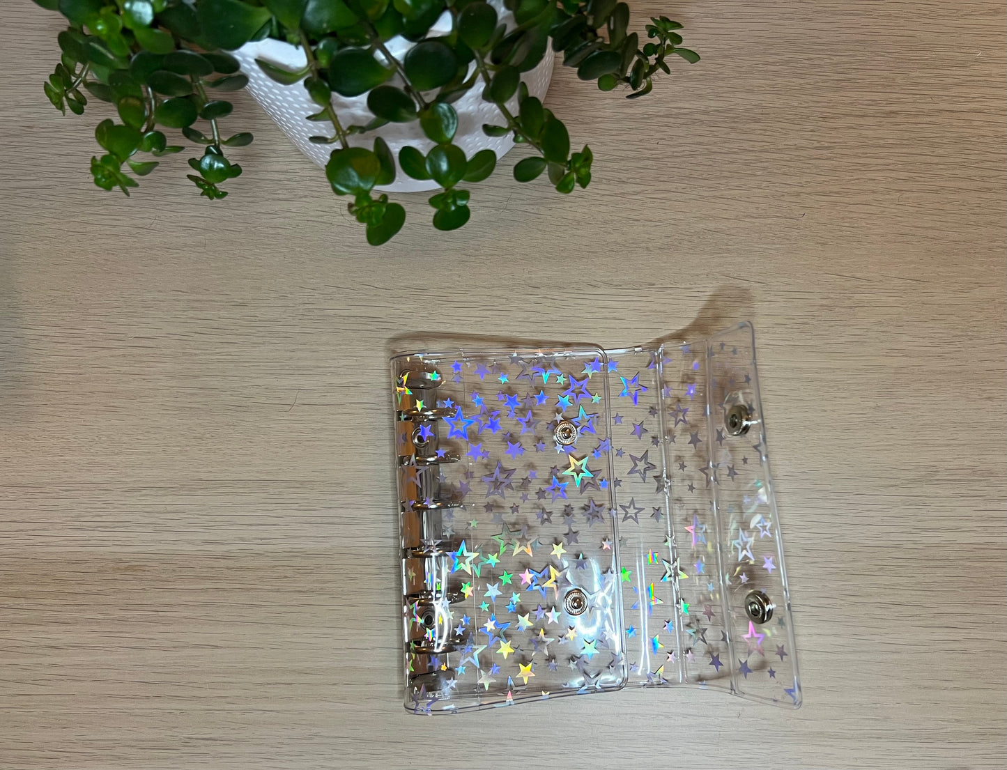 Classeur A7 à rabat, étoiles holographiques