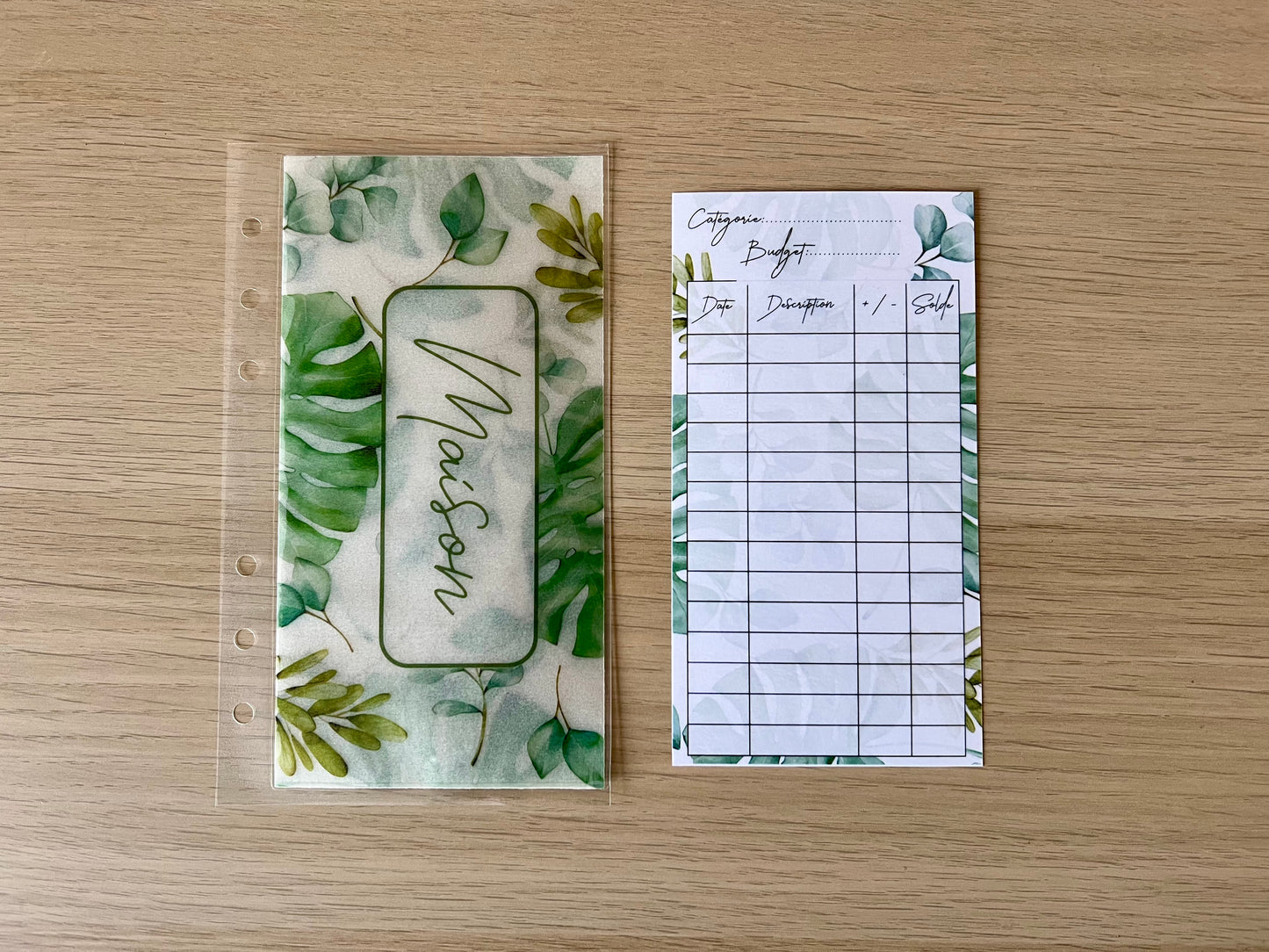 A6 Enveloppe budget plastifiée personnalisée thème jungle