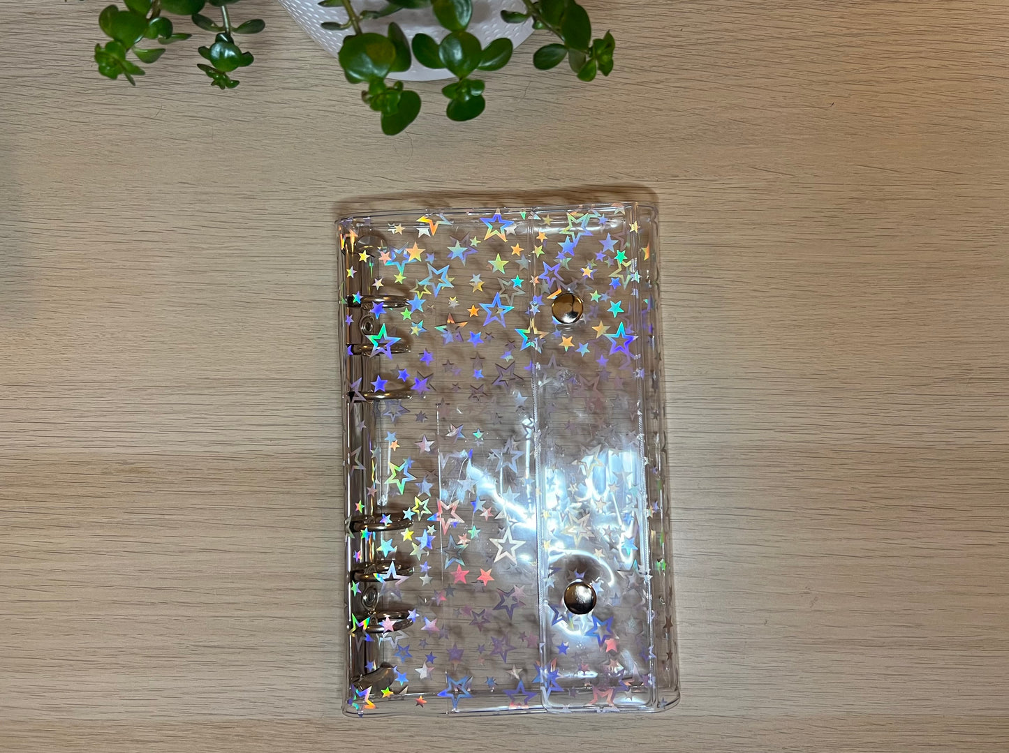 Classeur A6 à rabat, étoiles holographiques