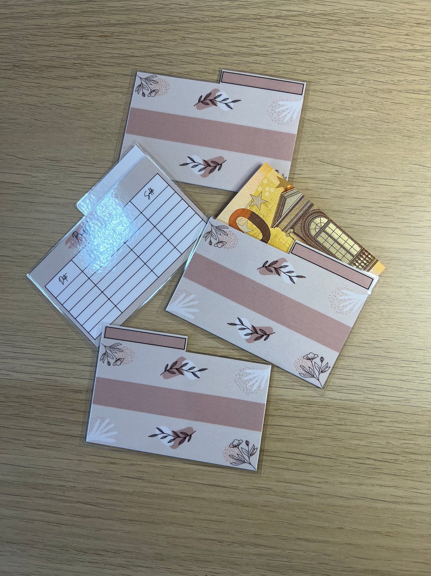 mini enveloppes budget porte monnaie plastifiées avec tracker