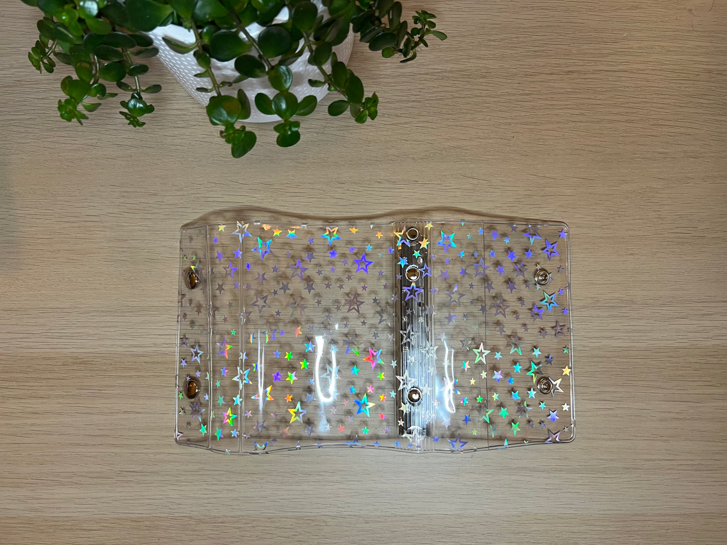 Classeur A7 à rabat, étoiles holographiques