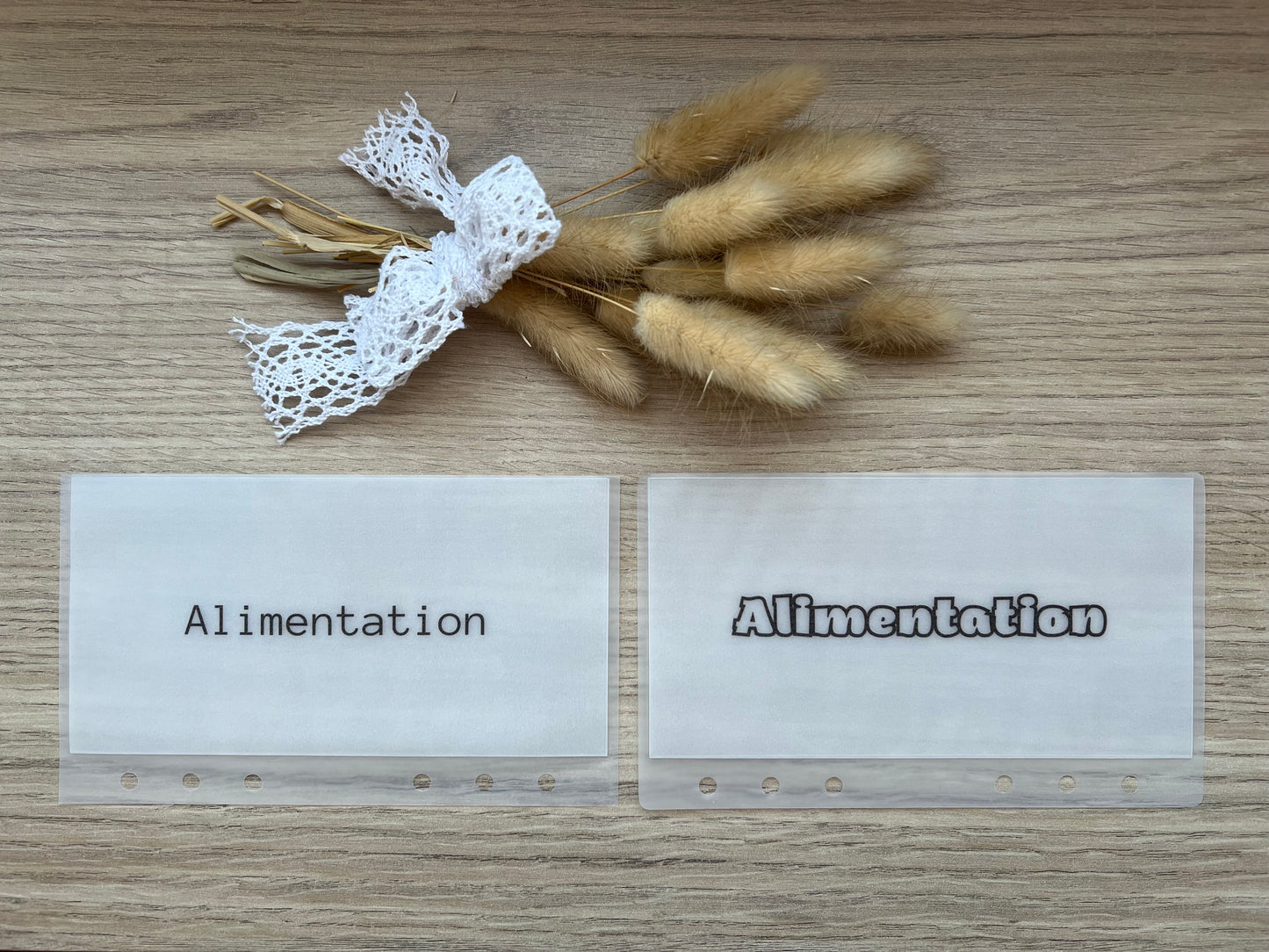 A6 Enveloppes budget mat plastifiées personnalisées perforées pour classeur A6. enveloppe vellum