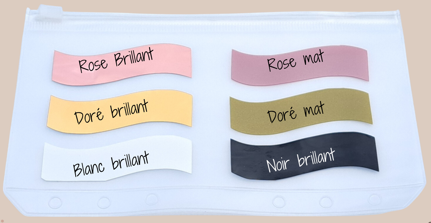 Enveloppe budget zip pailletée A6