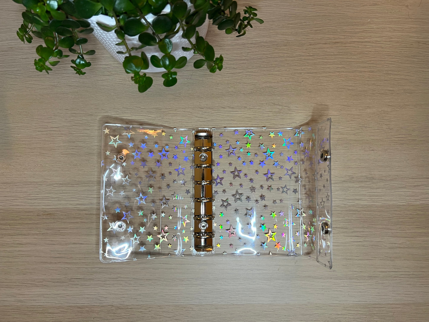 Classeur A7 à rabat, étoiles holographiques