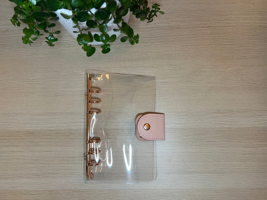 Classeur A6 attaches simili rose