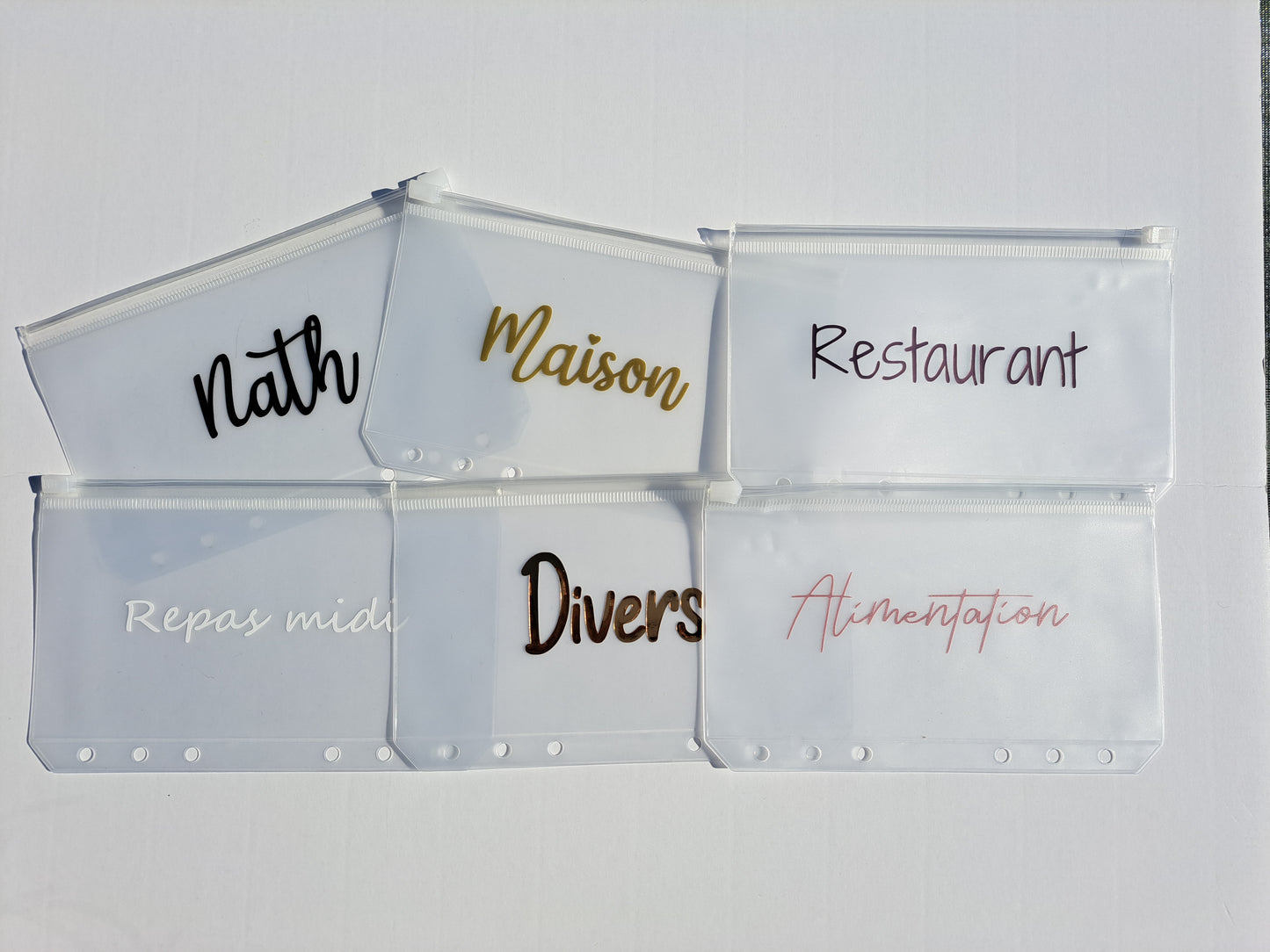 A6 Enveloppe budget zippée personnalisée + en option tracker plastifié