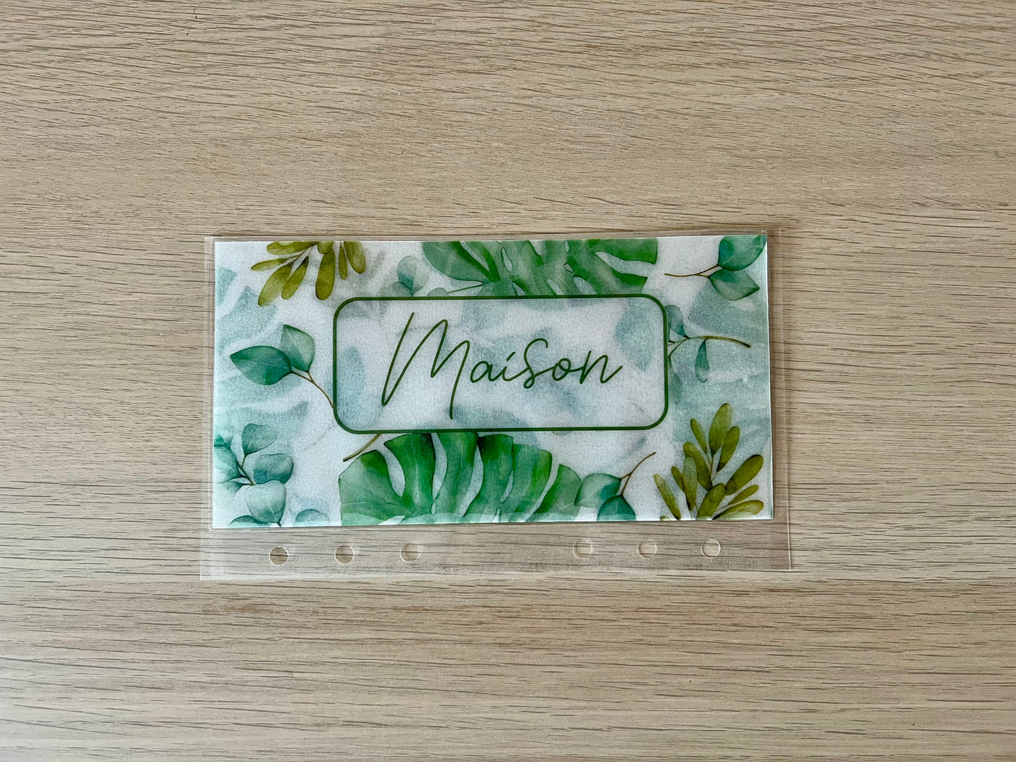 A6 Enveloppe budget plastifiée personnalisée thème jungle