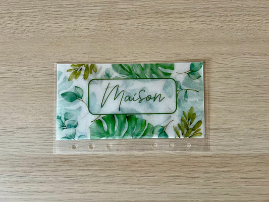 A6 Enveloppe budget plastifiée personnalisée thème jungle