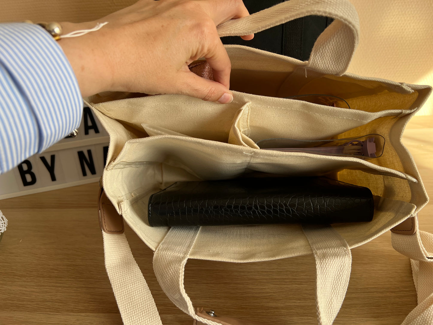 Sac fourre tout à compartiments personnalisé