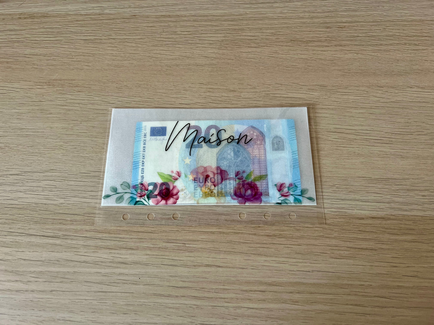 A6 enveloppe budget fleurs personnalisée