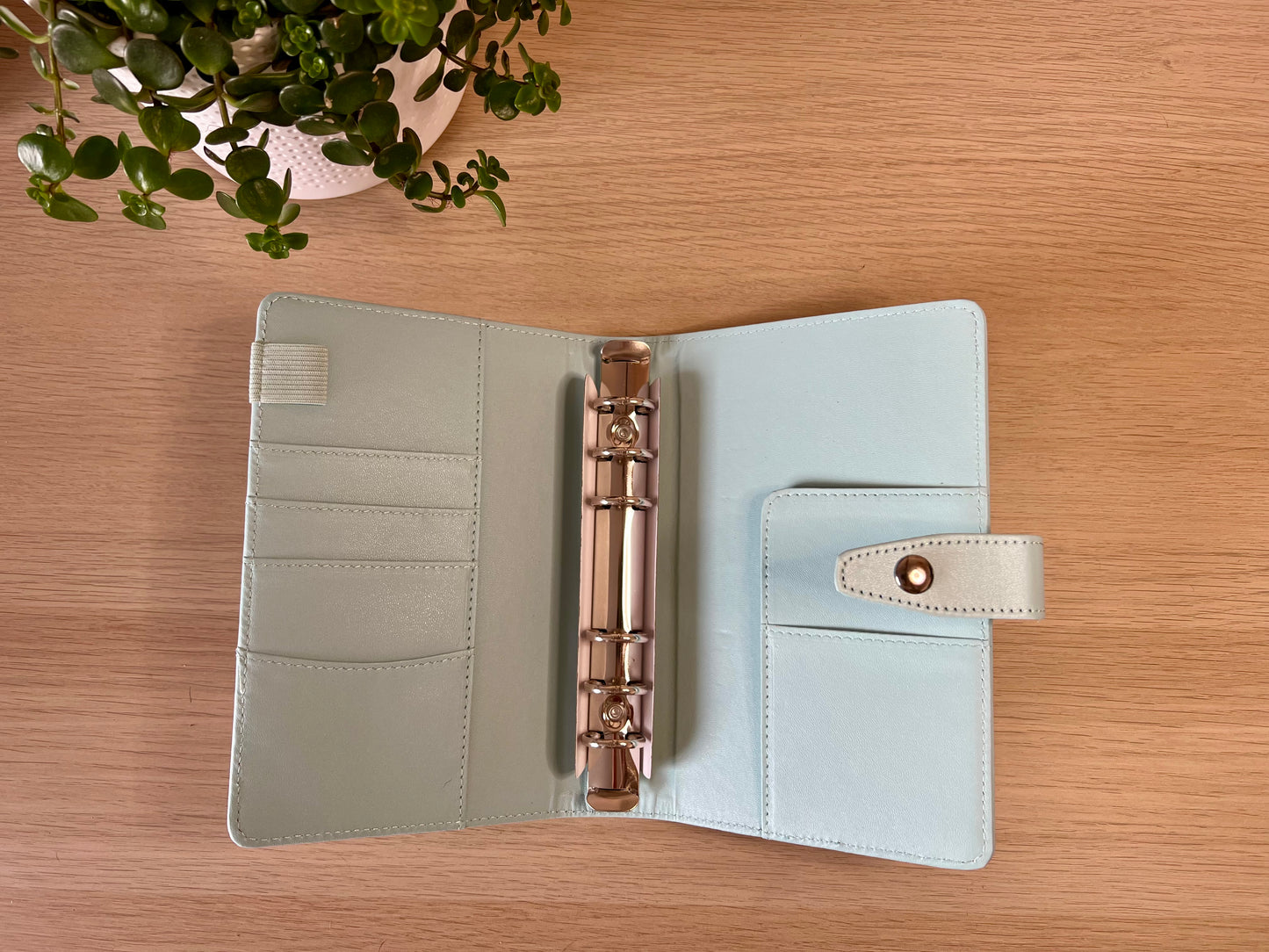 Classeur A6 6 anneaux similicuir bicolore