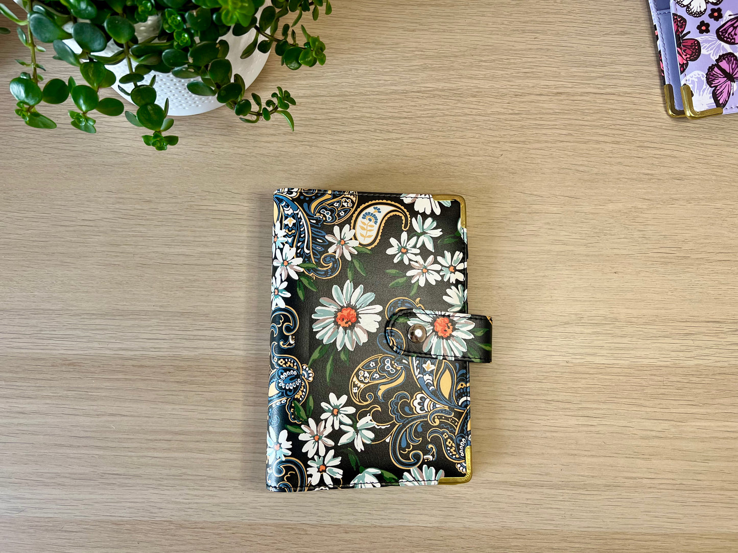 Classeur A6 6 anneaux similicuir