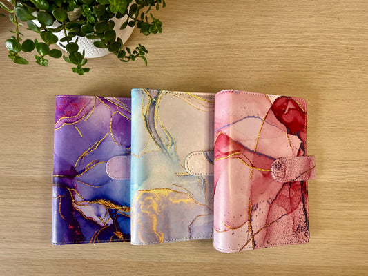 Classeur A6 6 anneaux effet marbré