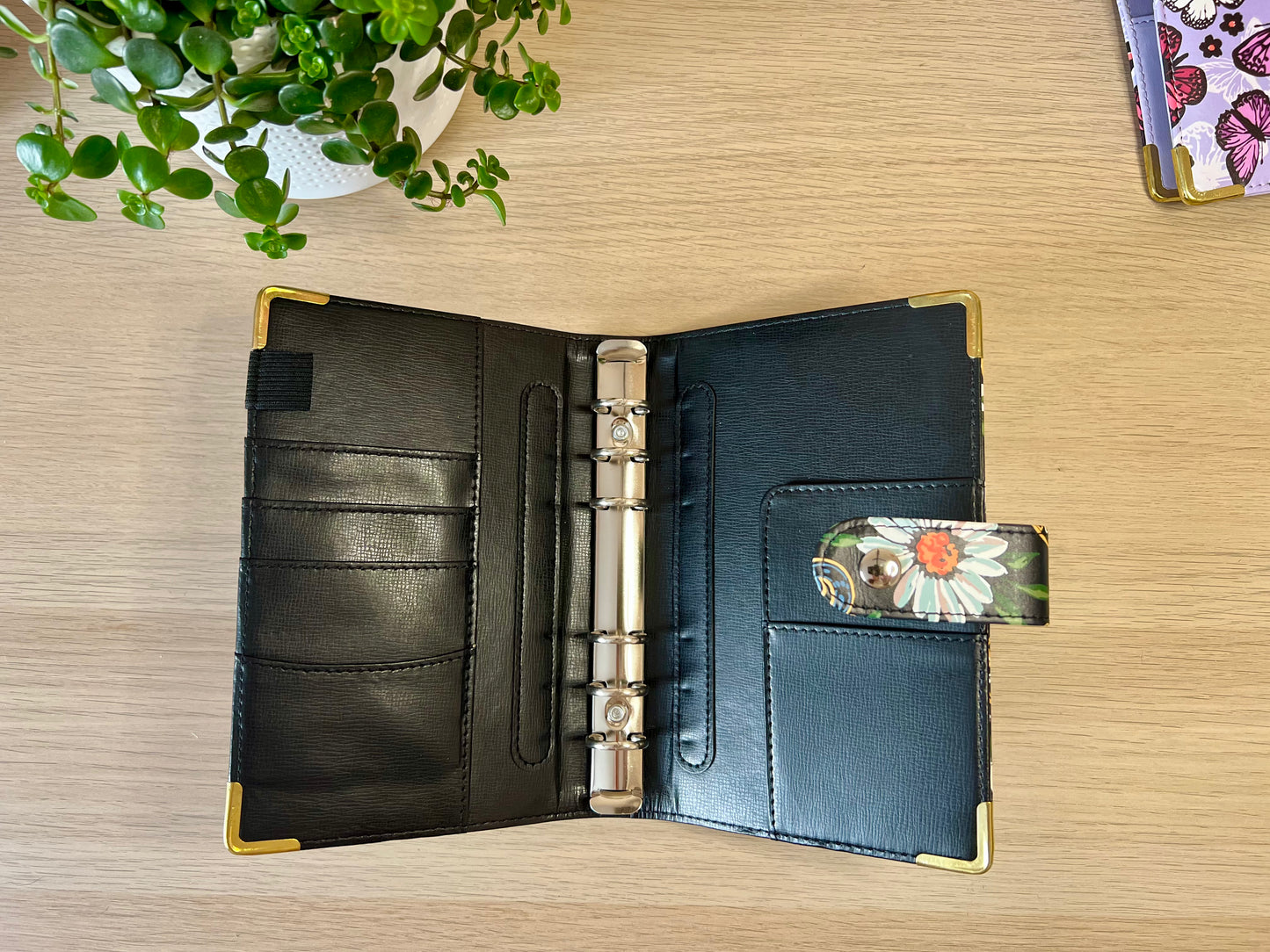 Classeur A6 6 anneaux similicuir