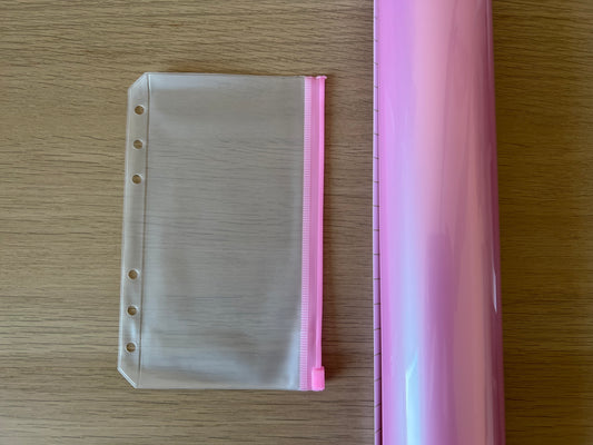 A6 Enveloppe budget zip rose