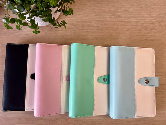 Classeur A6 6 anneaux similicuir bicolore