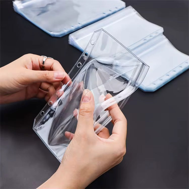 Enveloppe budget pailletée A6 à fermeture sans zip double compartiment