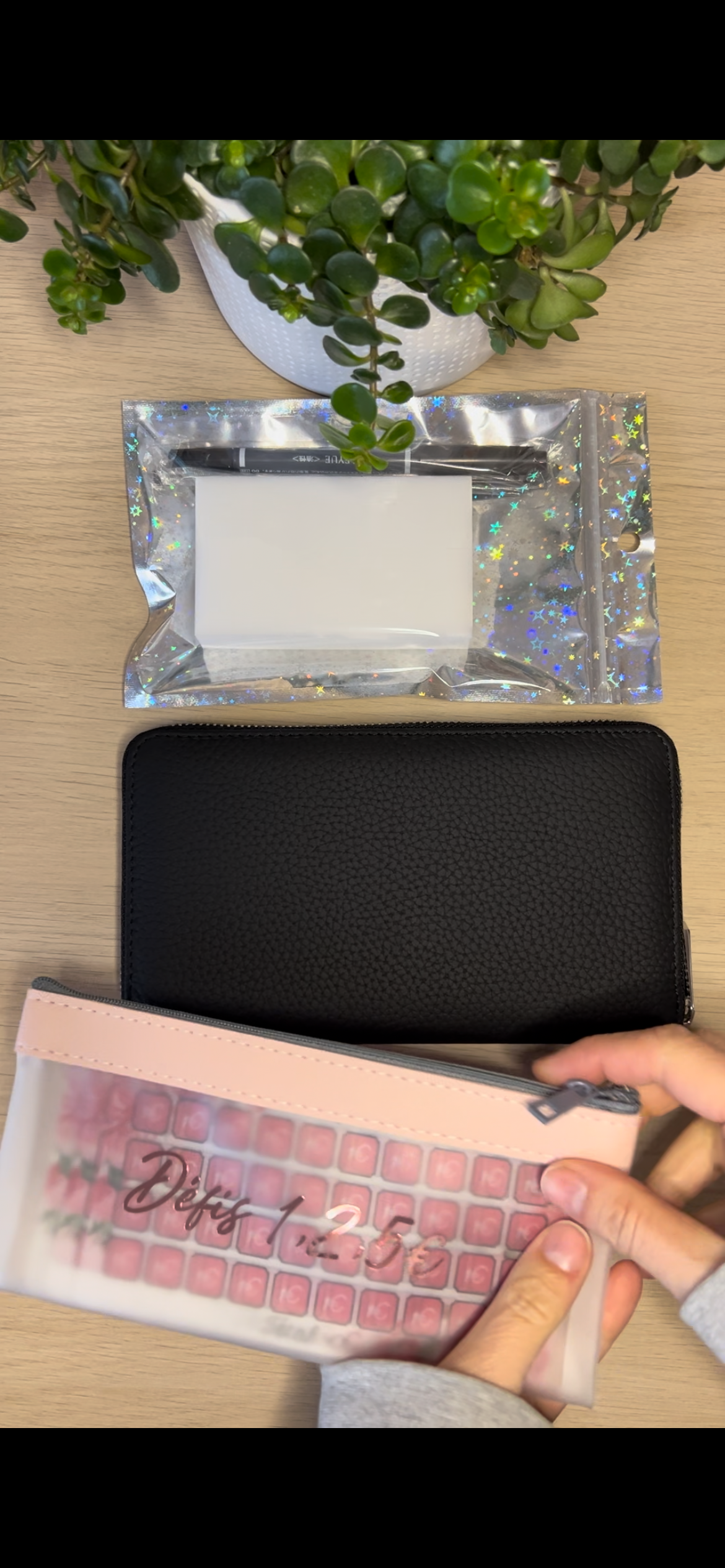 Fiche défis fleuri et trousse rose en option