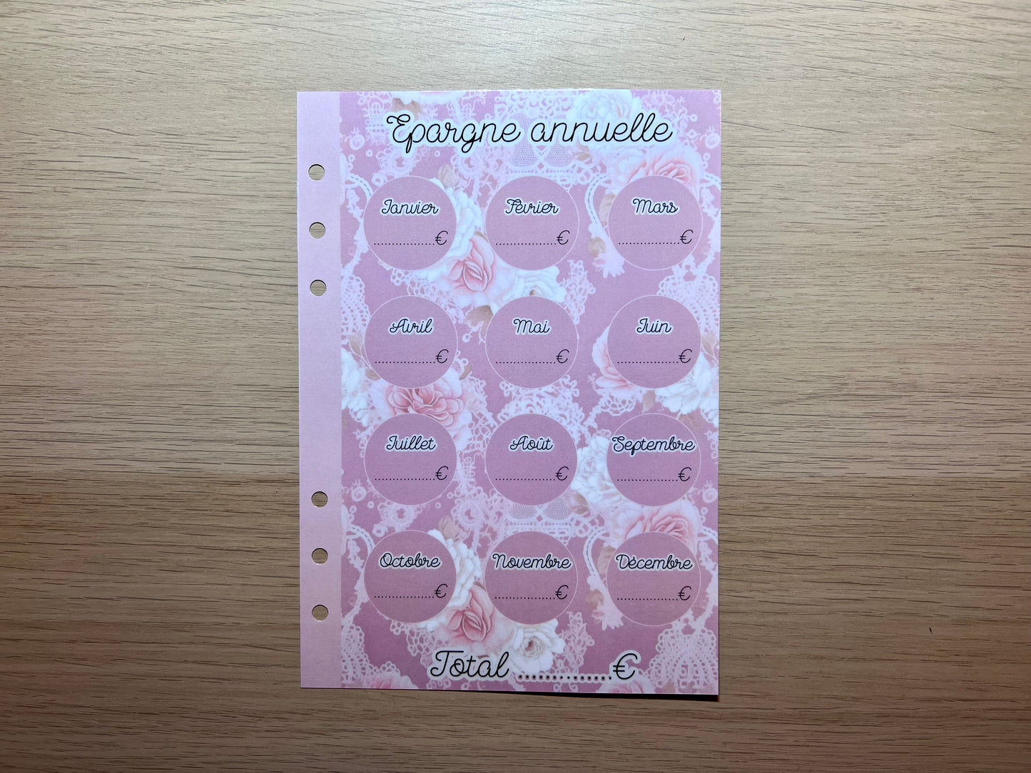 A5 fiches épargnes annuelle ou mensuelle