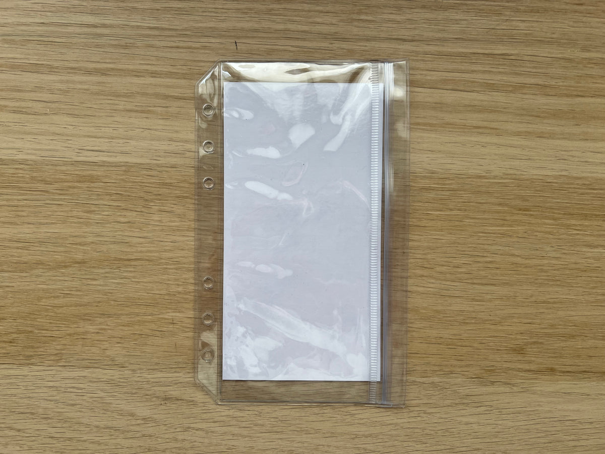 Enveloppe budget double compartiment à fermeture sans zip transparente A6