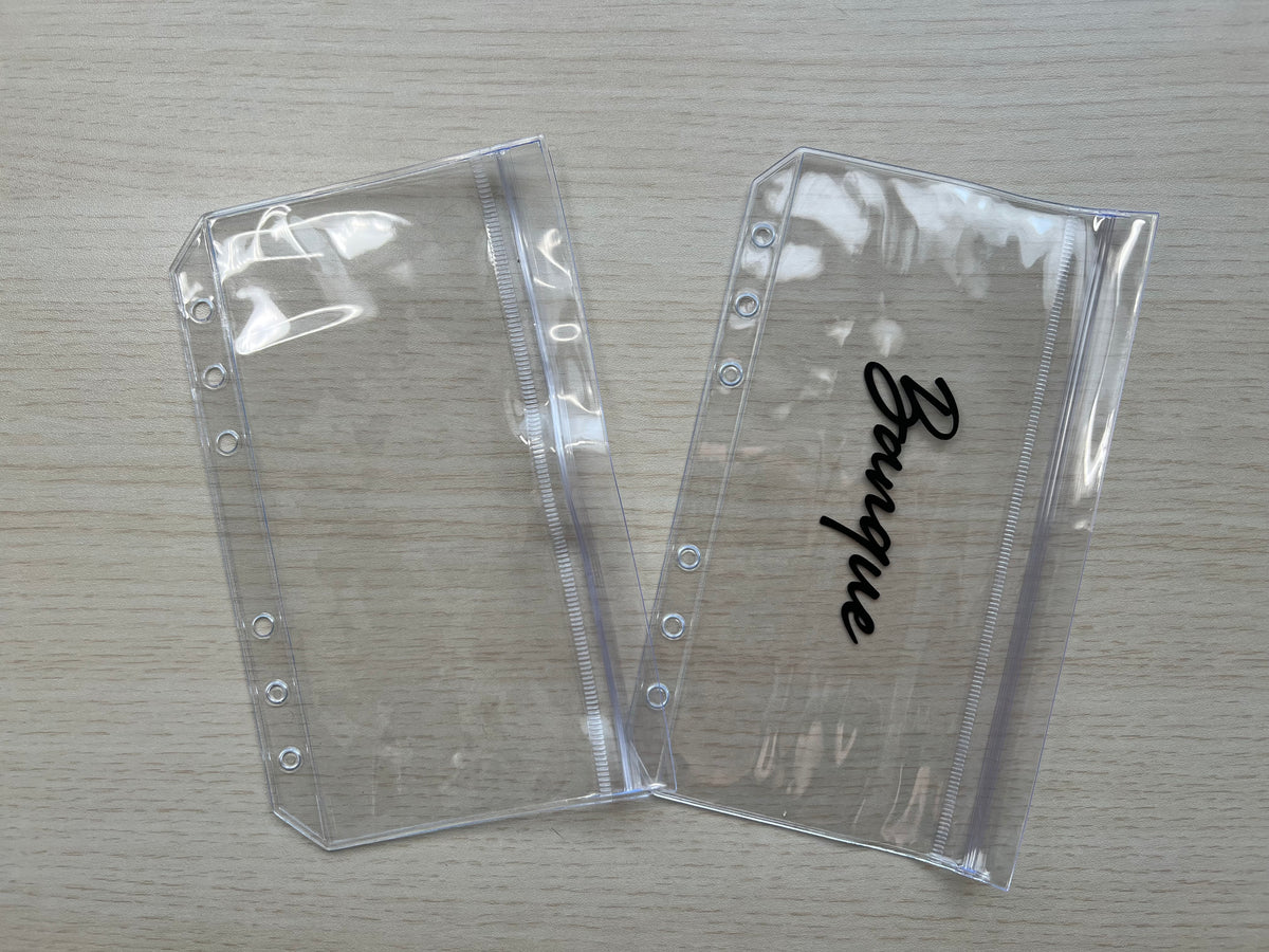 Enveloppe budget double compartiment à fermeture sans zip transparente A6