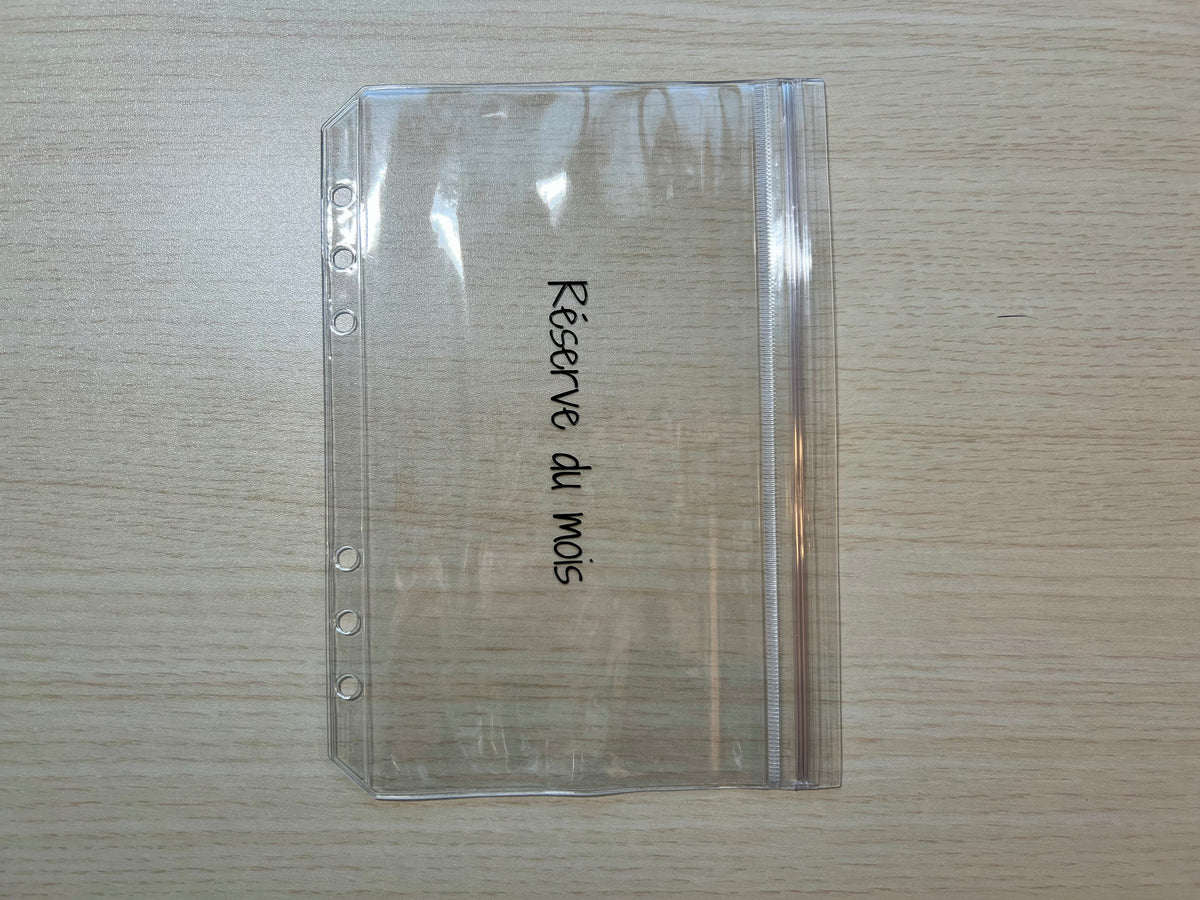 A5 Enveloppe budget double compartiment fermeture sans zip