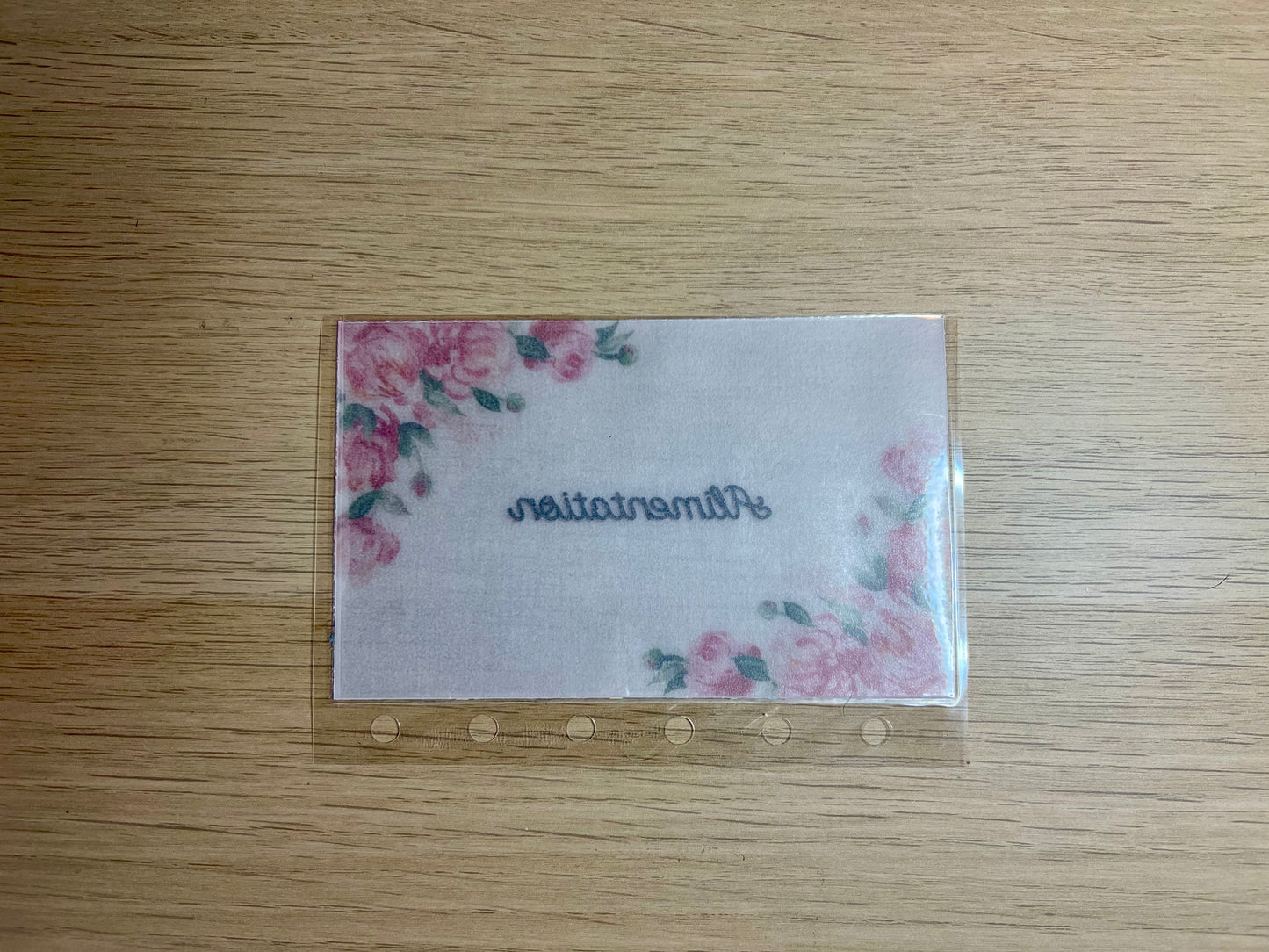 Enveloppes budget calque plastifiées à paillettes et fleurs pour classeur A7