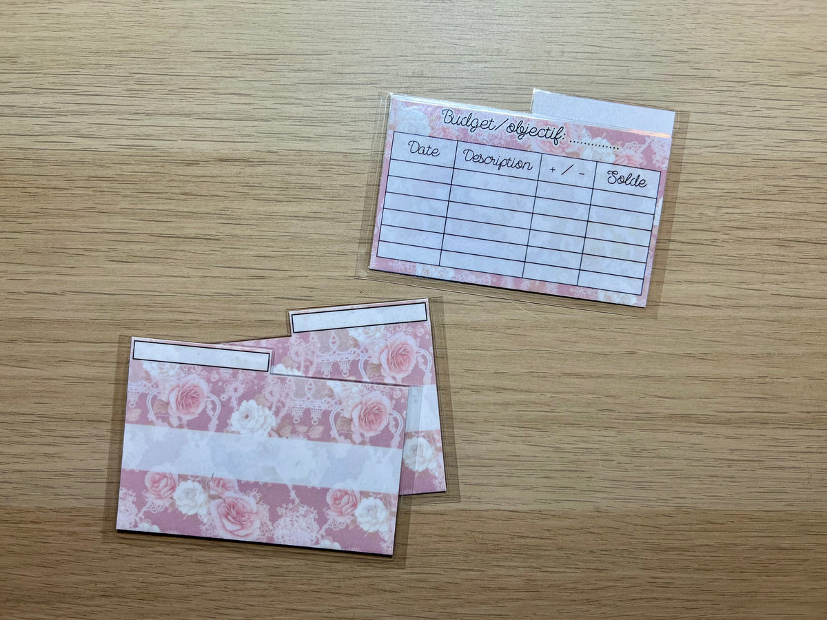 mini enveloppes budget porte monnaie plastifiées avec tracker