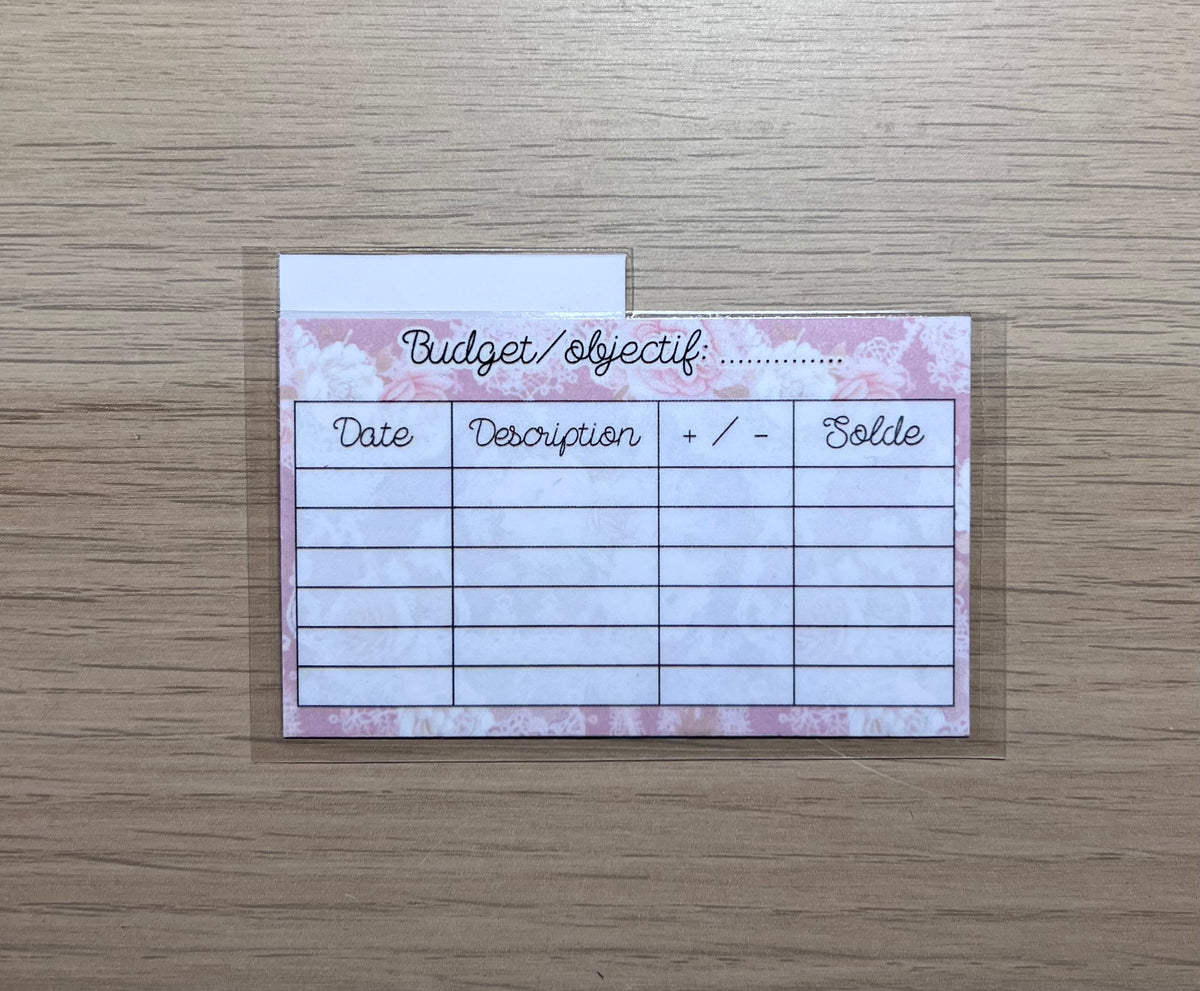 mini enveloppes budget porte monnaie plastifiées avec tracker