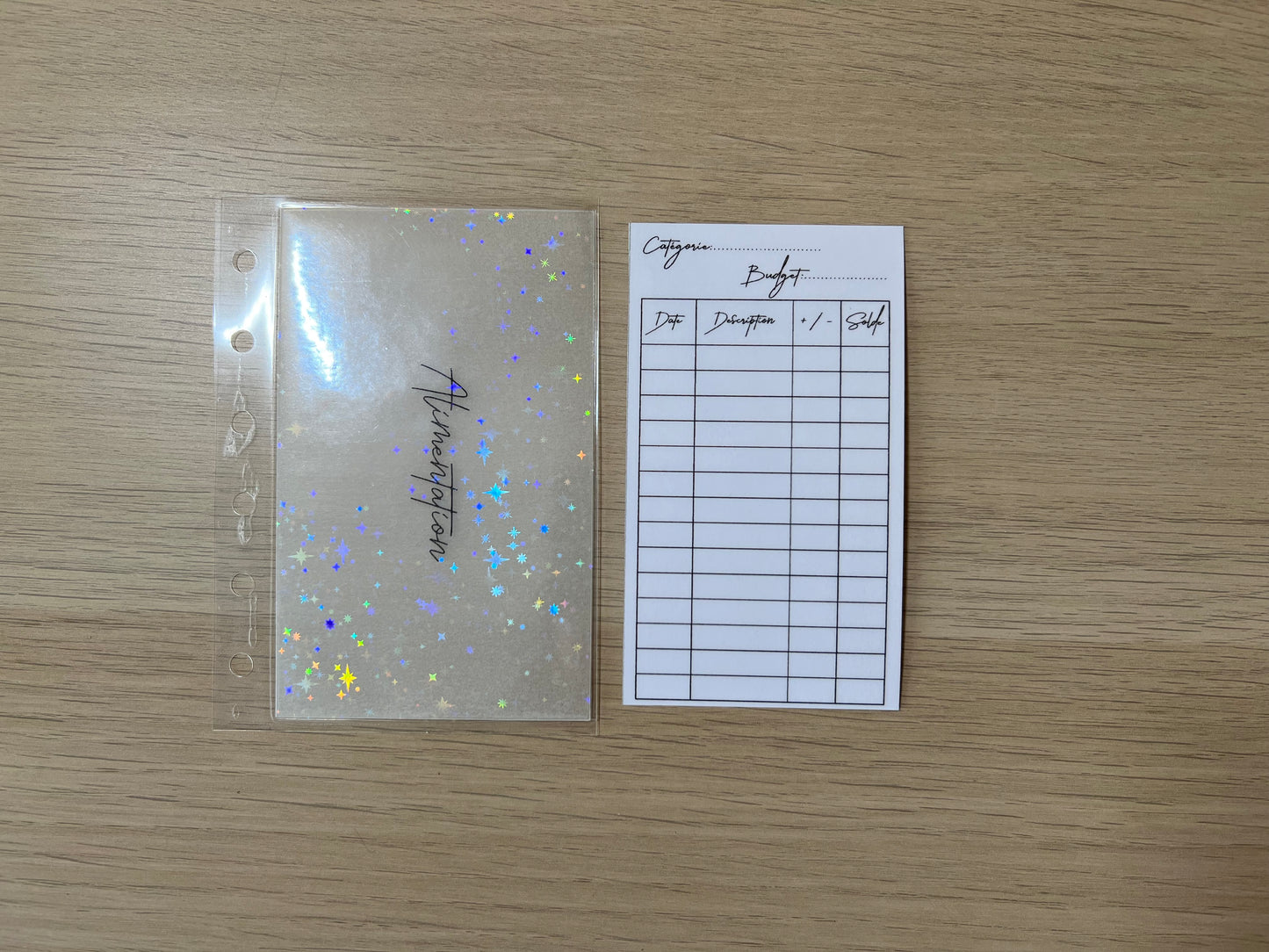 Enveloppes budget calque plastifiées à paillettes pour classeur A7