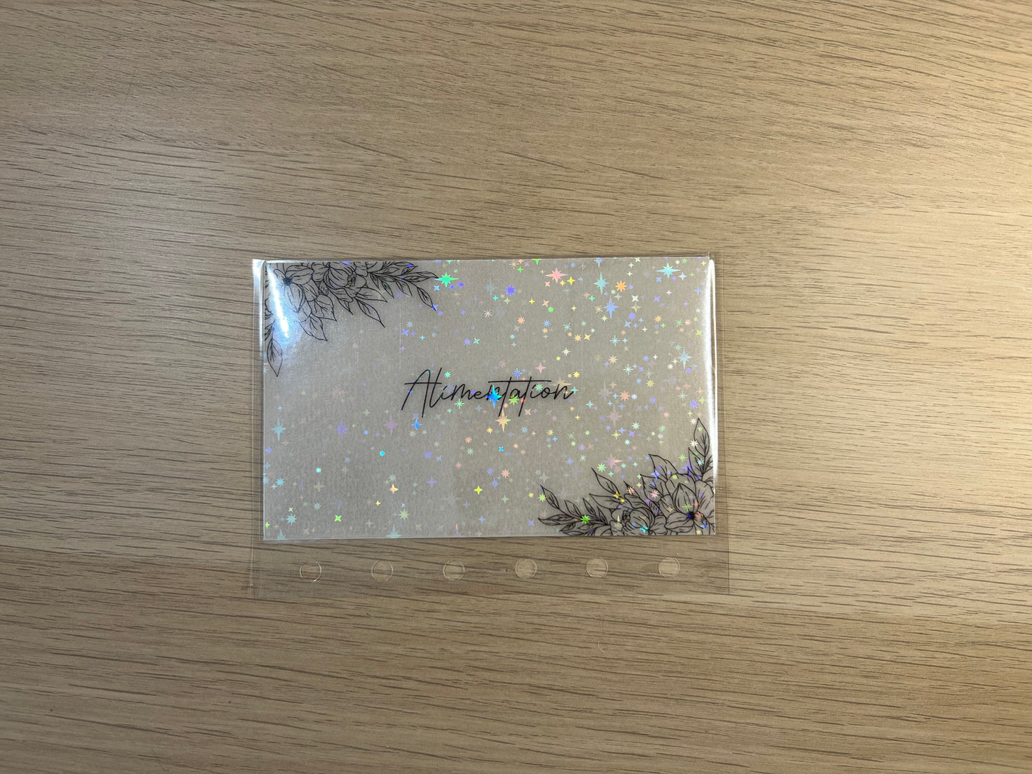 Enveloppes budget calque plastifiées à paillettes pour classeur A7