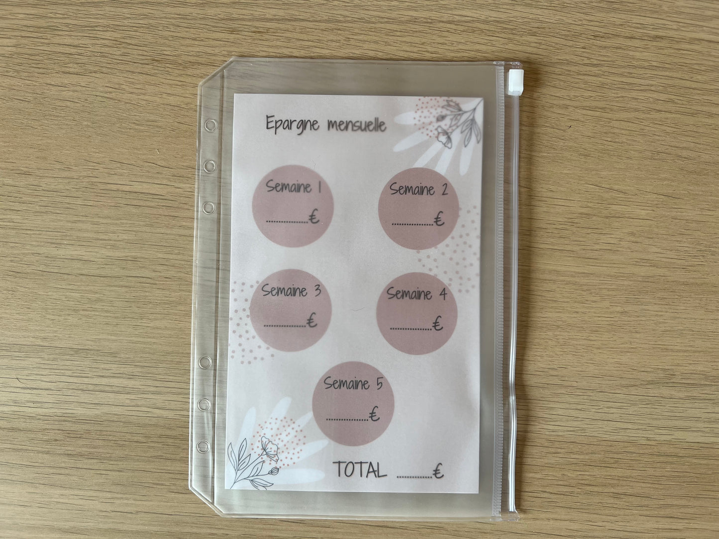 A5 Tracker épargne mensuelle plastifié