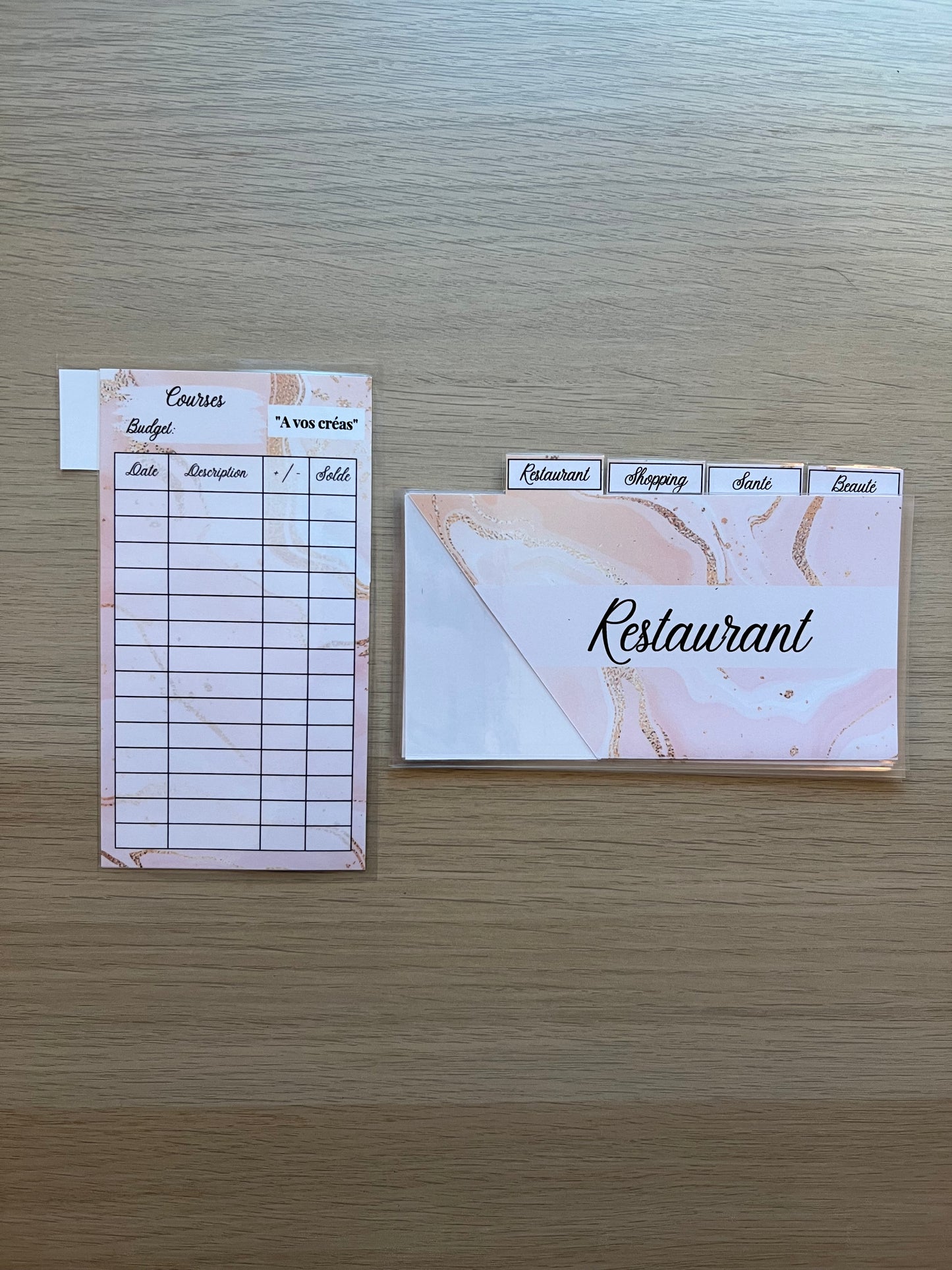 5 enveloppes portefeuille plastifiées personnalisées