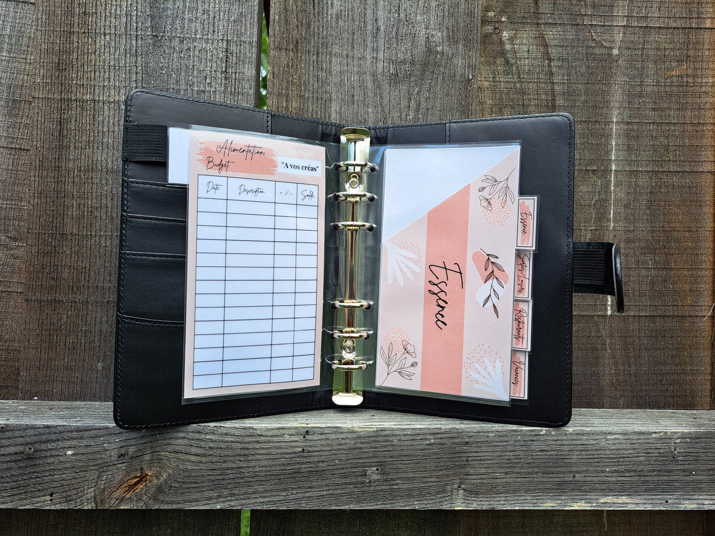 A6 lot 5 enveloppes budget plastifiées personnalisées avec tracker perforées pour classeur A6