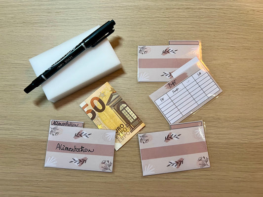 mini enveloppes budget porte monnaie plastifiées avec tracker