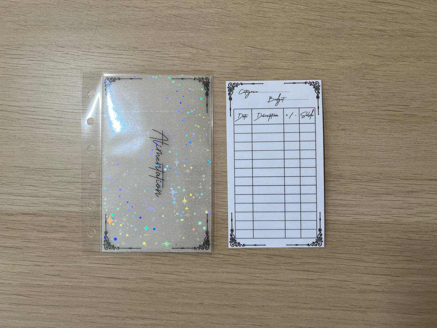 Enveloppes budget calque plastifiées à paillettes pour classeur A7